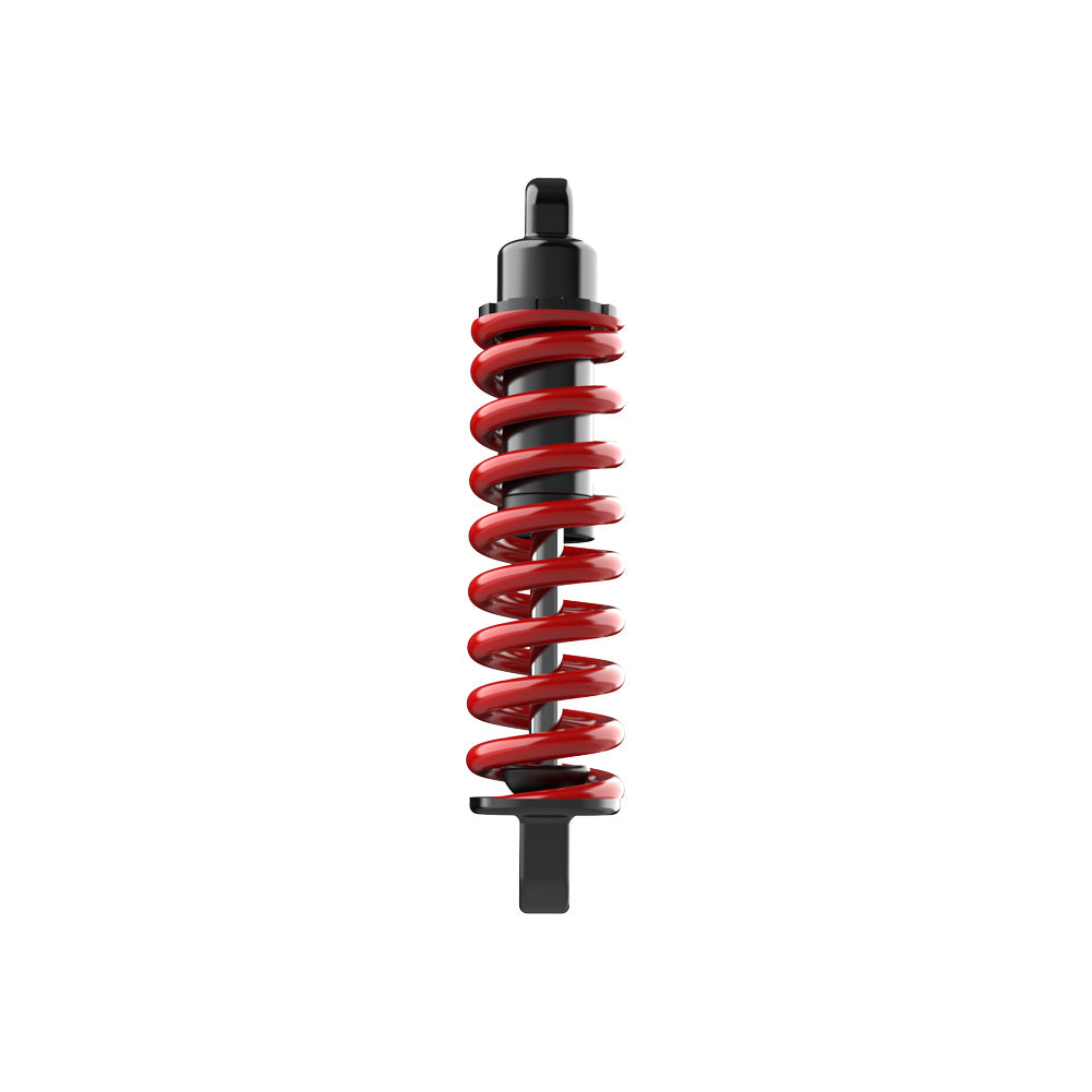 Rear view of ekxbike electric bike rear shock absorber red