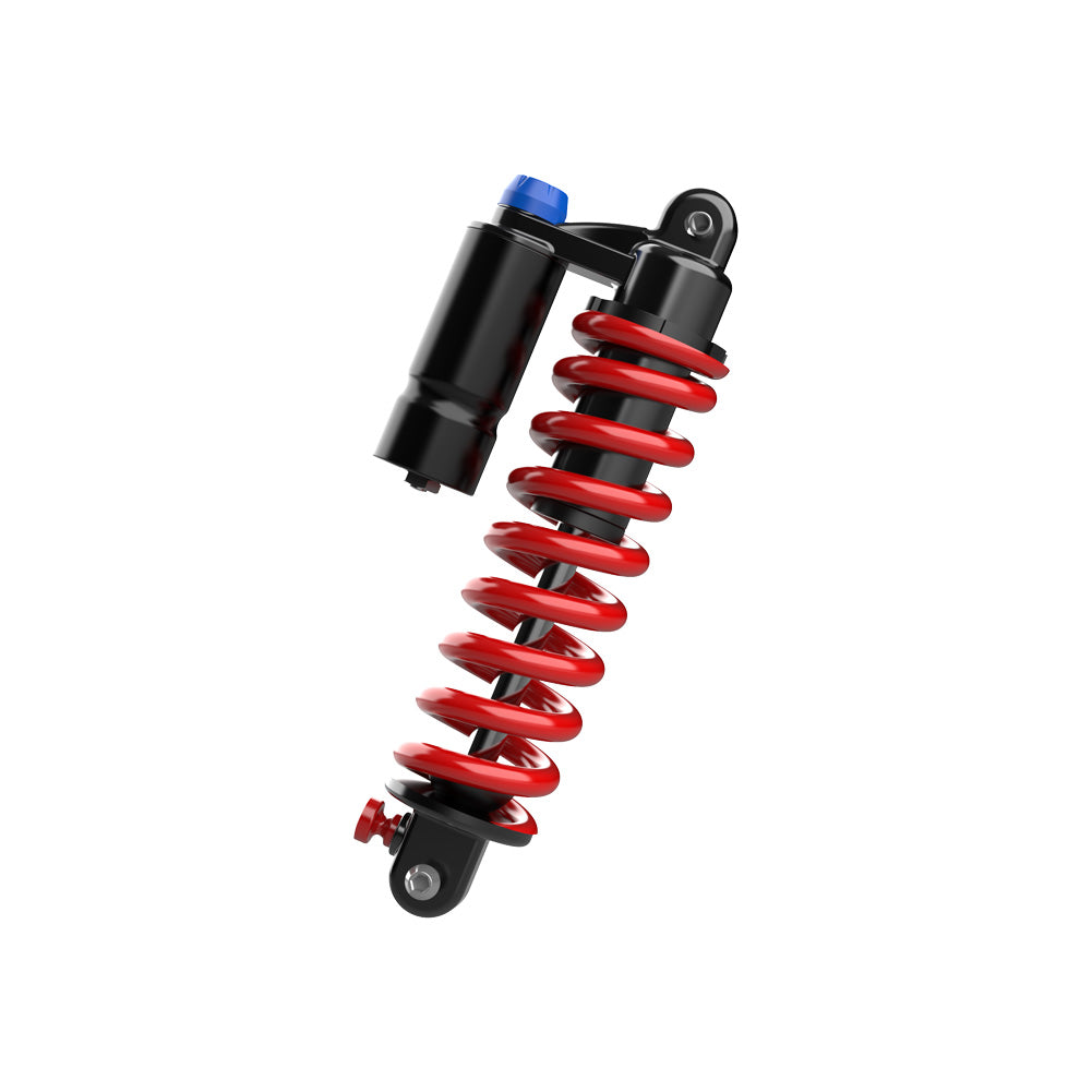 Right view of ekxbike electric bike rear shock absorber red