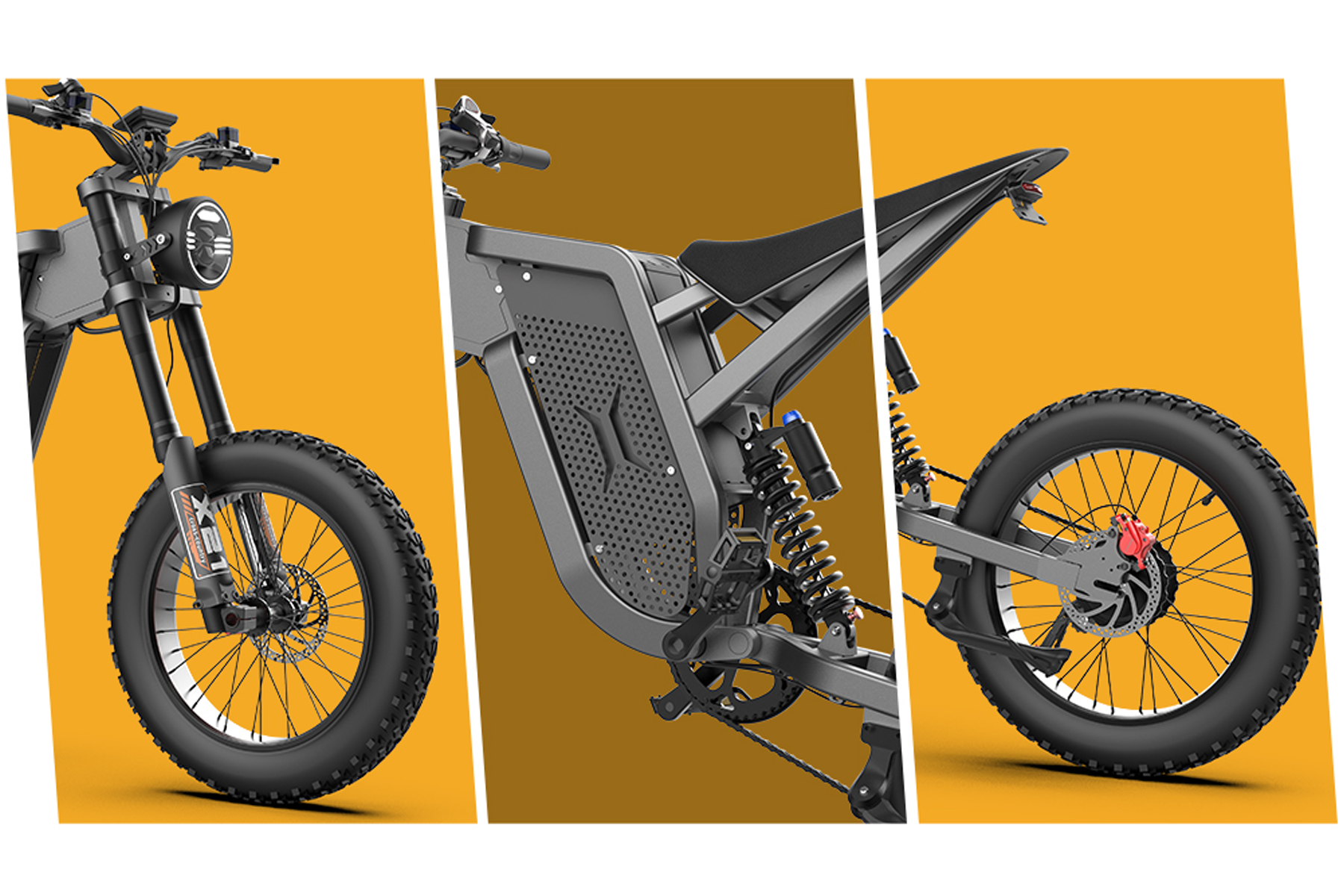 three detail of ekxbike e-bike x21