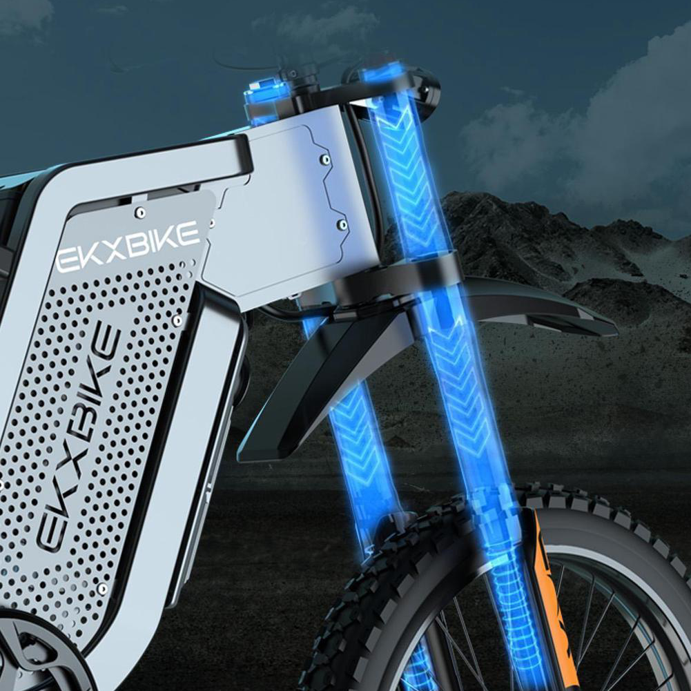 front fork detail of ekxbike e-bike x21max