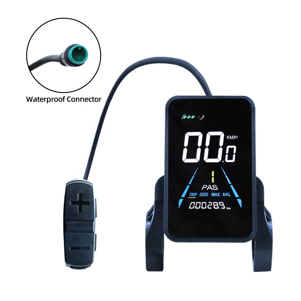 Front view of ekxbike electric bike color display