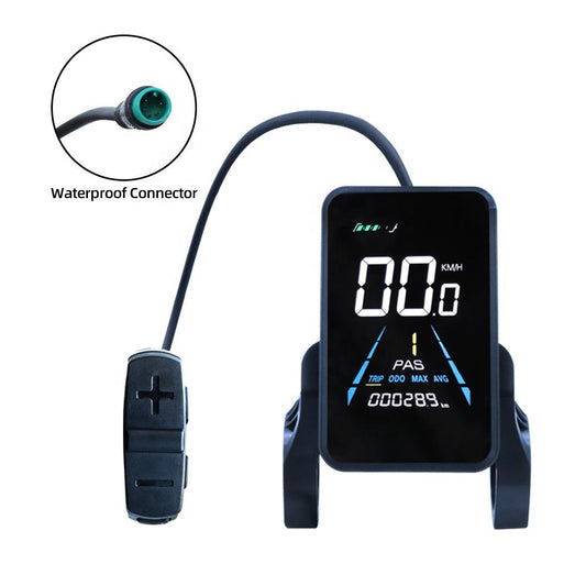 Front view of ekxbike electric bike color display