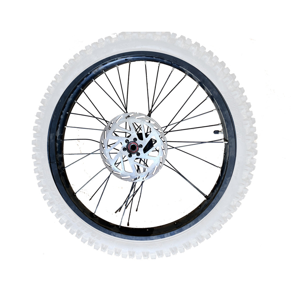 Top view of ekxbike electric bike x21 max front wheel 