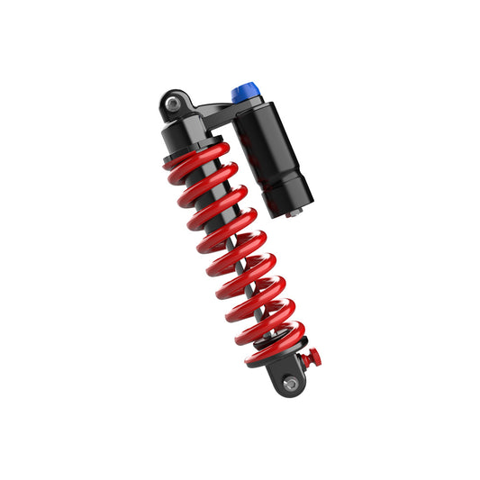Left view of ekxbike electric bike rear shock absorber red